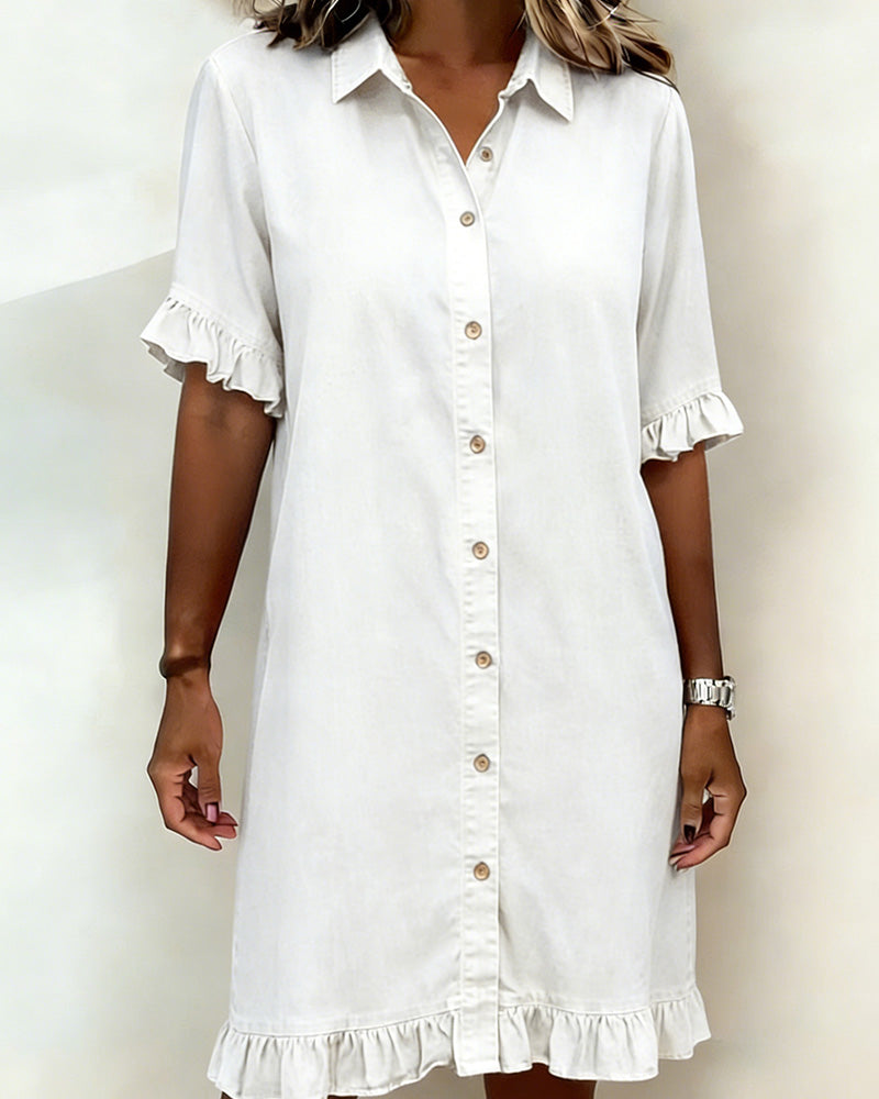 Aria | Comfortable Denim Dress with Flattering Ruching