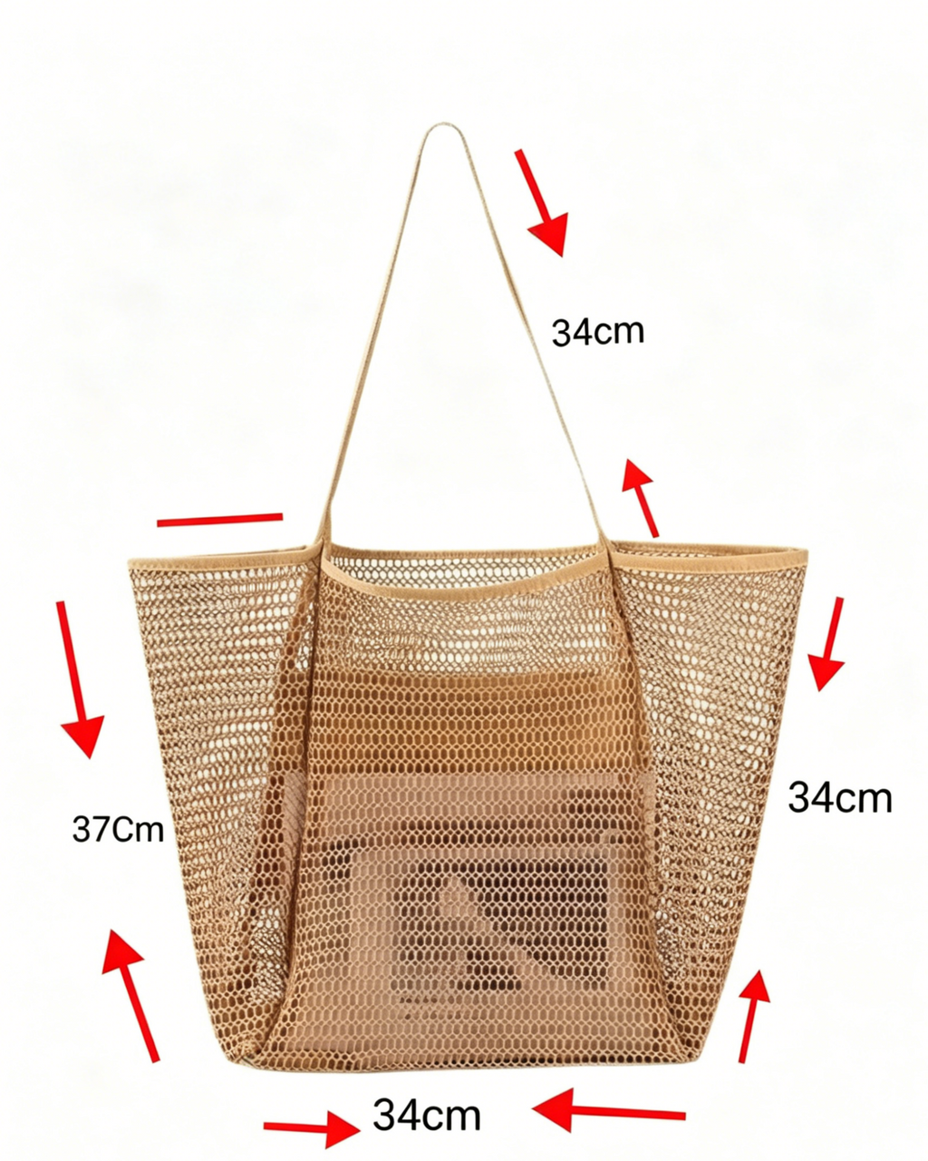 Boho Large Capacity Mesh Beach Tote Bag
